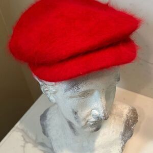 Red Fuzzy Red Wool Hat